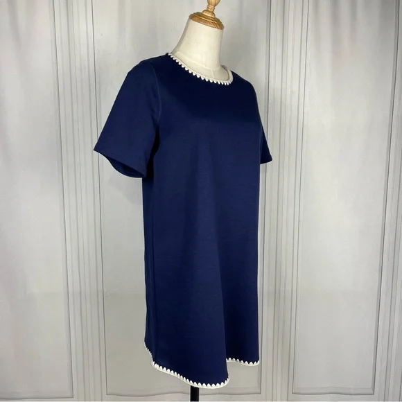 Louche 60's Inspired Mini Dress - Navy &‎ Ivory - Women's Size UK 12 (US 8) - Picture 3 of 14